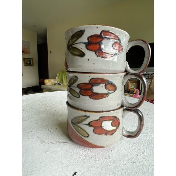 3 Vintage Octagiri Floral Soup Cup Coffee Mug - Picture 8 of 14